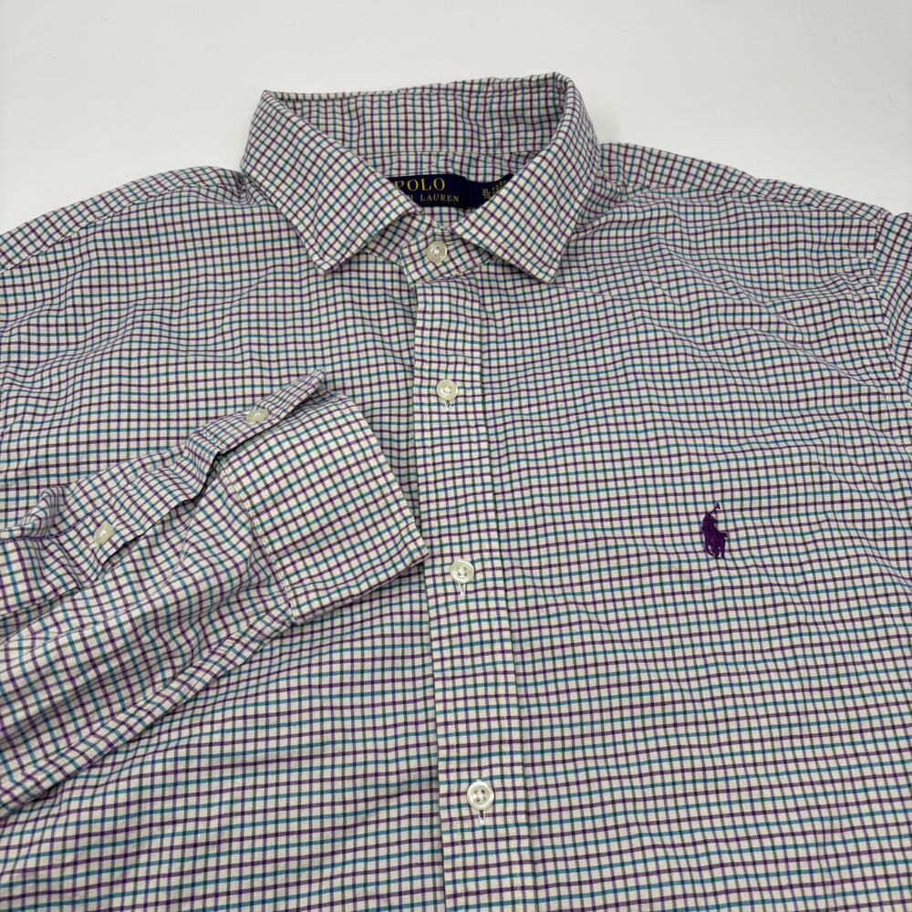 Polo Ralph Lauren XL Blue Purple Multicolor Long Sleeve Button Up Shirt